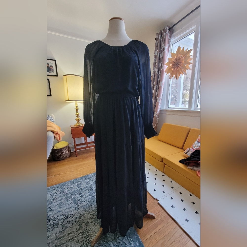 Dex navy blue maxi dress, cut out details